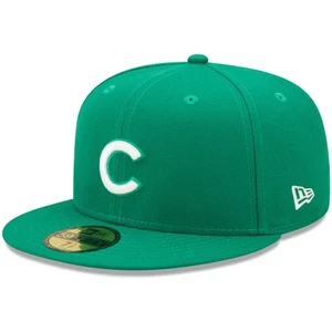 Men's New Era Kelly Green Chicago Cubs White Logo 59FIFTY Fitted Hat - Picture 1 of 5