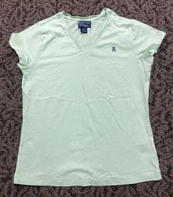 Polo Jeans Co Lauren Kid's Girl's Key Lime Light Green V Neck Tee Shirt Size XL  — 第 1/4 张图片