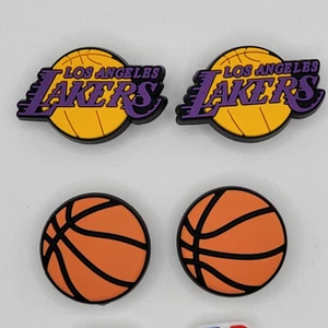 NBA LA Lakers Basketball Team For Crocs Shoe Charms - 4 Pieces - Picture 1 of 1