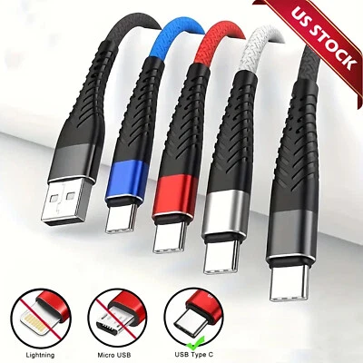 Heavy Duty Braided USB C Type-C Fast Charging Data Sync Charger Cable Long Cord - Image 1 of 4