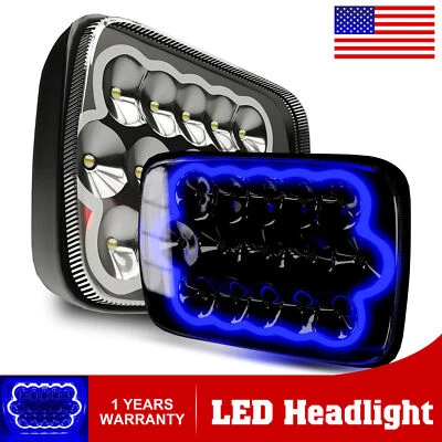 2PCS H6054 H6014 6053 7x6" Rectangular Headlight Hi/Lo Sealed Beam DRL For Truck - Image 1 of 4