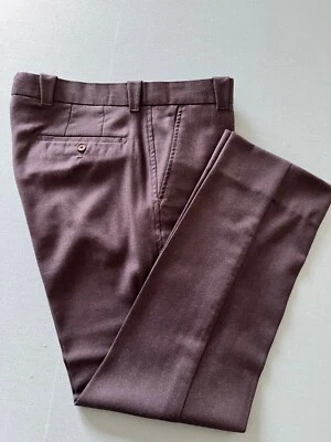 Bloomingdale's Mens Navy Dress Pants Classic Fit 100% Wool Tonal-Check 34x32 - Image 1 of 4