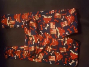 RARE LuLaRoe Leggings ~ TWEEN HTF KIDS RED DOGS SUNGLASSES BONES & FLAGS XL - Picture 1 of 8