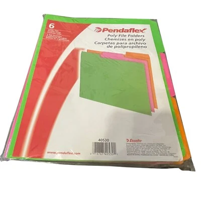 Pendaflex Colored File Folders 1/3 Cut Top Tab Letter Assorted Colors 6/Pack - Image 1 of 4