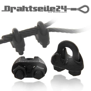 Stahlseilklemme Seilverbinder 2mm 3mm 4mm 5mm 6mm Drahtseilklemme Schwarz - Bild 1 von 10