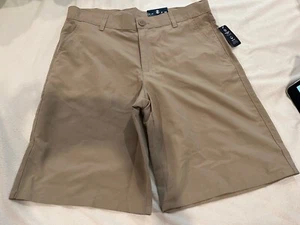 Izod Khaki Shorts (Boys Size 18) Flat Front School Uniform Adjustable Waist NWT - Picture 1 of 6