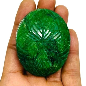 538 Cts Natural Carved Emerald Stunning Green Rare Huge Magnificent Gemstone - Picture 1 of 10
