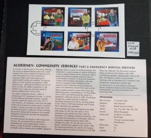 GB Alderney 2002 Commemorative Stamps~Medical Aid~Set~VFU on piece ~ex fdc - Picture 1 of 1