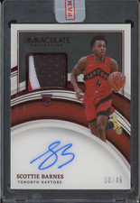 2021 Panini Immaculate Collection #123 Scottie Barnes 10/49 Auto Patch RC Rookie
