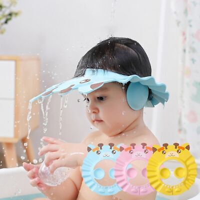 For Kid Children Baby Shower Hat Head Cover Shampoo Eye Shield Shower Cap • 5.32$