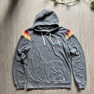 Marine Layer Re-Spun Hoodie Mens S Sweatshirt Gray Retro Stripes SDF Dreamin 23 - Picture 1 of 7