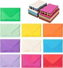 100 Pack Mini Envelopes With Blank Note Cards, Self-Adhesive, 4X2.7", 10 Colors