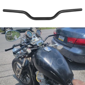 Black Motorcycle 7/8" Tracker Handlebars Drag Bars For Kawasaki Vulcan VN 750 - Picture 1 of 13