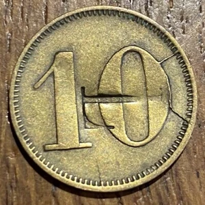 JETON TOKEN WERT MARKE 10 PFENNIG (850) LAITON SURFRAPPE L - Picture 1 of 2