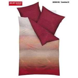 Kaeppel Mako-Satin Bettwäsche gestreift Transition Karmin Rot 200x200 + 2Stk