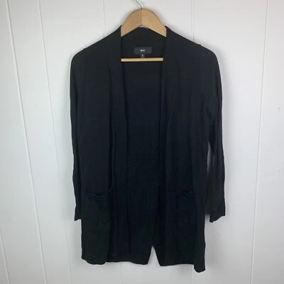 Cárdigan Mossimo frente abierto manga larga negro para mujer pequeño Foto 1 de 3