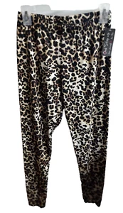 One Step Up Women Jrs. Brown Animal Print Back Cinched Butt Leggings 1X #SPLK - Picture 1 of 3