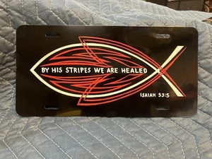 Pinstriped & Hand-lettered Christian car tag Plate. Great Christmas Gifts!! - Bild 1 von 2