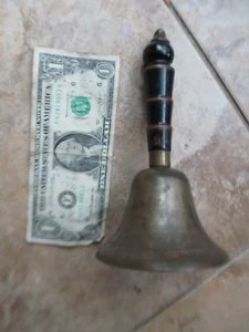 Seltene viktorianische antike Messing Lehrerschulglocke, EINZIMMER SCHULHAUS um 1875 - Bild 1 von 7