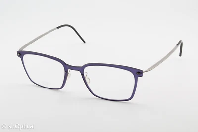 Lindberg N.O.W 6536 P10 Rectangular Full Rim Glasses Frames Navy Blue 49mm - Image 1 of 4