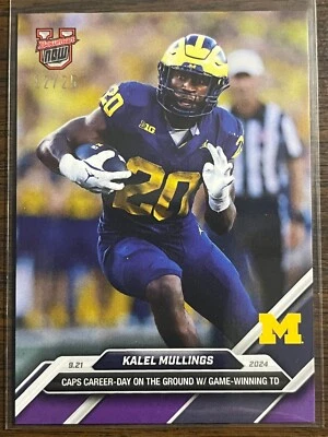 2024-25 Topps Bowman U Now NCAA #18 Kalel Mullings Wolverines PURPLE 12/25 - Image 1 of 2