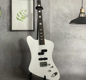 Custom MV-65NS Nikki Sixx Gloss 4String White Block Inlay Electric Bass Guitar - Picture 1 of 9