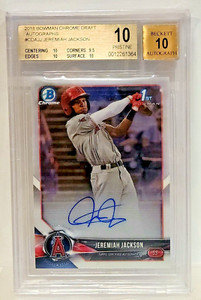 JEREMIAH JACKSON 2018 Bowman Chrome AUTO RC ! BGS 10/10 PRISTINE ! LOW POP !