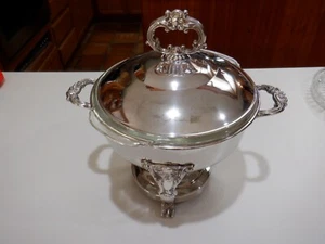 Plato y tapa rozadores Silverplate Eales 1779 con soporte con calentador - Imagen 1 de 12