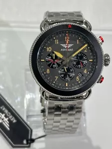 Aeromat Vol de Nuit Chronograph Uhr schwarze Stahllünette auf Edelstahl (NJL028920) - Bild 1 von 11
