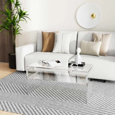 Mesa de Centro Acrílico Transparente con Estante de Almacenamiento, 31.5" L x 15" W x 15.7"" H Oficina Foto 1 de 4