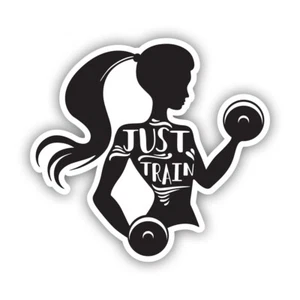 Girl Just Train Sticker Decal - Weatherproof - fitness fit lady workout cardio - Picture 1 of 4