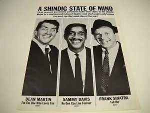 FRANK SINATRA Sammy Davis DEAN MARTIN Shindig State Of Mind '65 Promo Display Ad - Picture 1 of 1