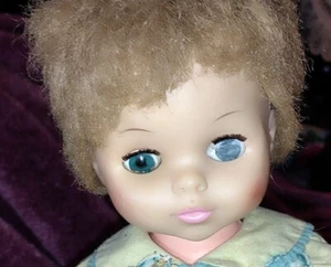 HAUNTED 1967 Horsman Doll Inc Toddler Sleepy Eyes VTG DIAPER BLIND IN ONE EYE - Picture 1 of 8