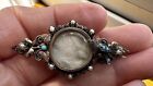 Antique Rare Tested 9k Gold Swallow Turquoise Split Pearl Locket Brooch -6.41g