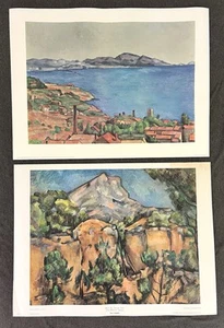 Lot Of 2 Paul Cezanne Art Prints 18x24 VTG Museum Lithograph Impressionism XLNT - Picture 1 of 11
