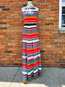 New Max and Cleo Multicolored Striped Boho Maxi Dress-Size Small. - Picture 1 of 20