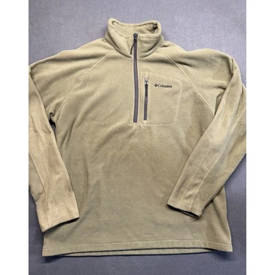Columbia Mens Fleece Pullover Jacket 1/4 Zip Khaki Tan XL Sweatshirt Outdoors - Image 1 of 4