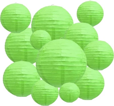 16 PIEZAS Linternas de Papel Verde Claro 12" Colgantes Redondas Fiesta Boda Decoración Foto 1 de 3