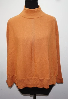 Suéter Pullover Marla Wynne Terra Cotta Cuello Simulado Popover Talla S Hombro Caído Foto 1 de 4