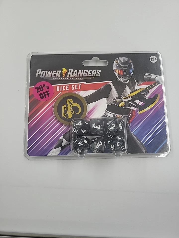 Dados de RPG de Power Rangers: preto - Imagem 1 de 1