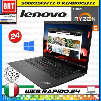 NOTEBOOK LENOVO THINKPAD L14 14" AMD RYZEN 5 PRO 4650U RAM 16GB SSD 256GB WIN11 - Immagine 1 di 4