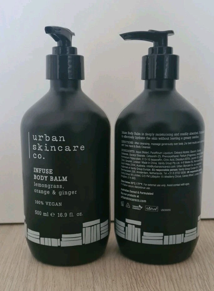 Urban Skincare Co 2x500ml Infuse Body Balm Lemongrass, Orange&Ginger 100% Vegan  - image 1 of 1