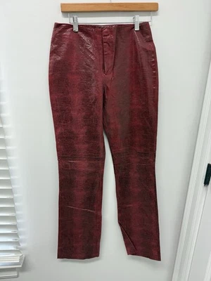 Arden B Womens Leather Bootleg Pants Mid Rise Red Size 2 (small damage) - Image 1 of 4