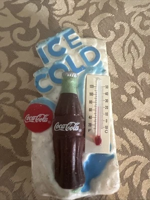 Coca-Cola Magnet 3D Plastic Ice Cold with bottle & thermometer  - Image 1 of 4