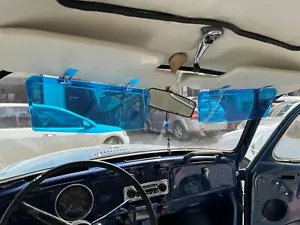 Transparent Sunvisor Sun Protector Extender Add On Vintage Style 2 PCS Blue - Picture 1 of 4