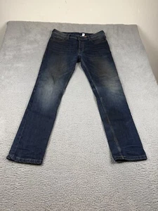 Rokker Jeans Uomo 33x32 Blu Sbiadito D30 1060 Moto Moto Equitazione Bottone Fly - Foto 1 di 19