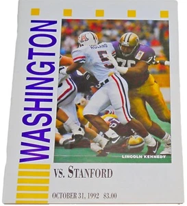 Lincoln Kennedy 82669b53 1992 programa de fútbol americano Washington v Stanford 10/31 - Imagen 1 de 1