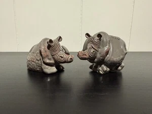 Blue Sky Rhinoceros Salt and Pepper Shakers Safari Collection - Lynda Corneille - Picture 1 of 4