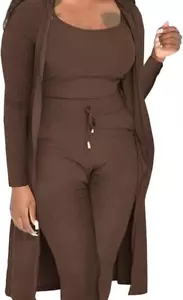 Herbst Winter Damen Cardigan Trainingsanzüge Anzug Hose Set Pullover 3-teilig Outfits - Bild 1 von 8