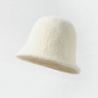 Solid Color Wool Cap Winter Basin Hat New Women Bucket Hat  Girls